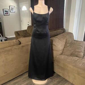 Elegant Black Satin Dress